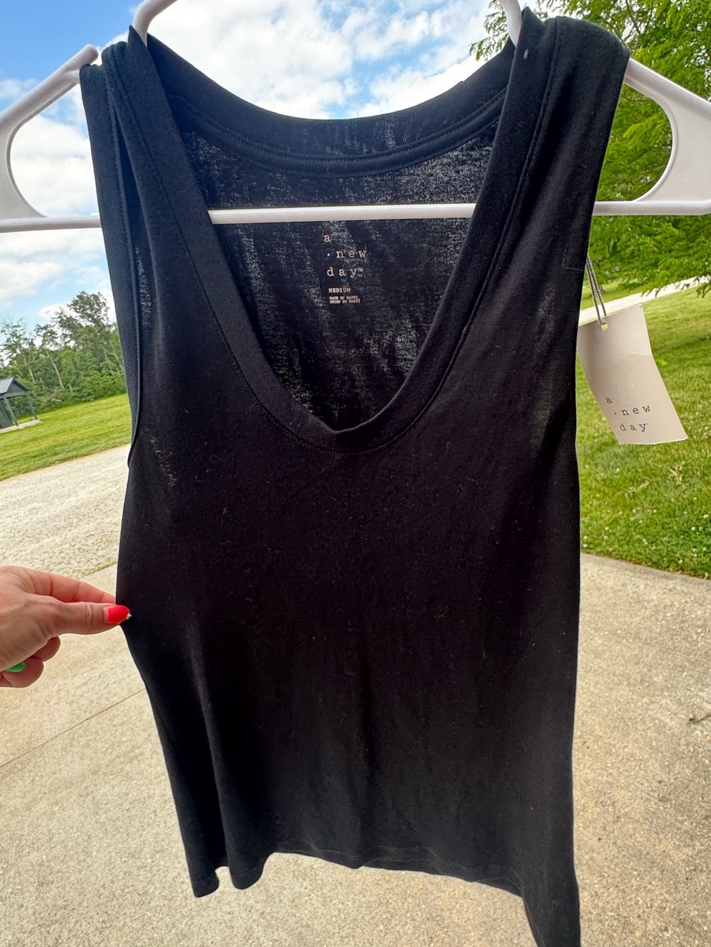 a new day Black Scoop Neck Tank - Basic Sleeveless Top